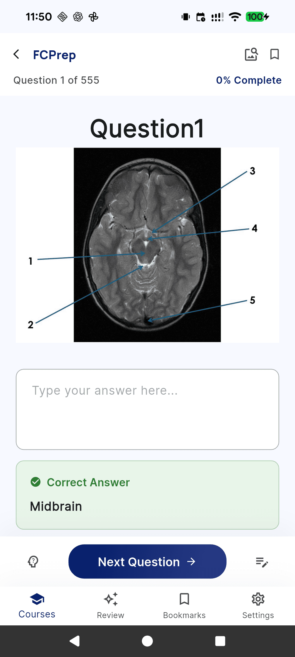 FCPrep answer review screen