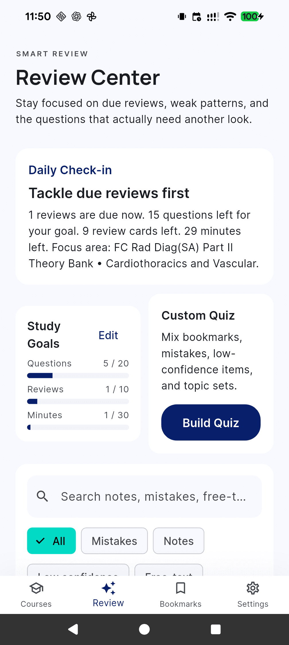 FCPrep review tab